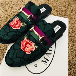 Steve Madden Womens Loafers with Rose Embroidery